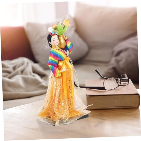 Korejský Hanbok Muñeca 30 cm Artesanal en Tela de Seda - tradiční a elegantní dekorace