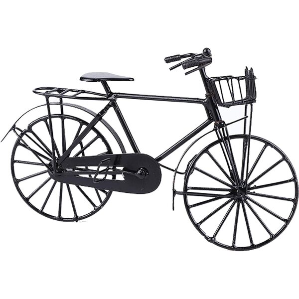 1:12 Mini-Puppenhaus-Fahrrad aus Metall mit beweglichen Rädern und Pedalen