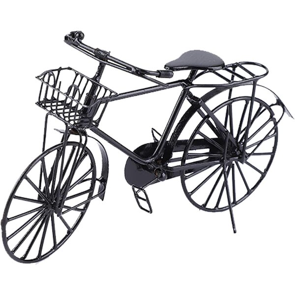 1:12 Mini-Puppenhaus-Fahrrad aus Metall mit beweglichen Rädern und Pedalen