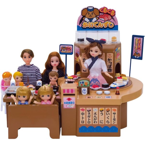 Jogo Kuru Sushi Licca Chan TOMY para meninas a partir de 3 anos, jogo interativo de sushi