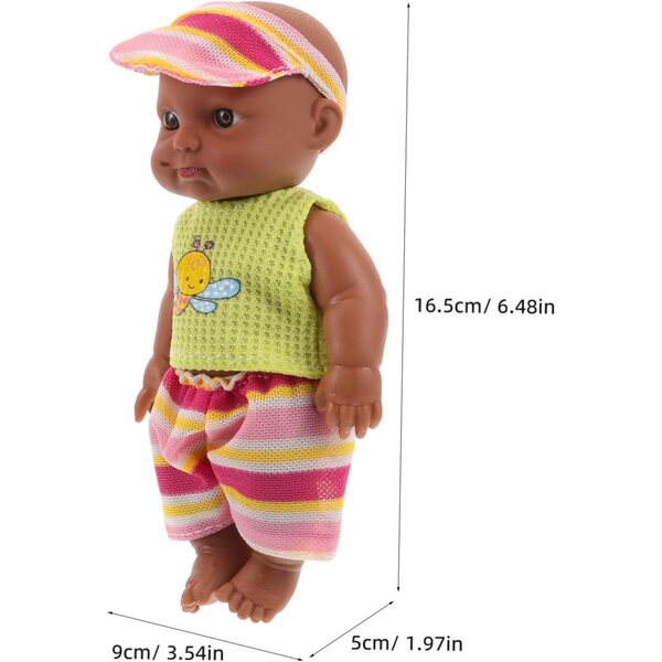 Baby-Geldbörse aus Vinyl mit realistischem Herz, komplett mit afrikanischen Merkmalen, 18 cm