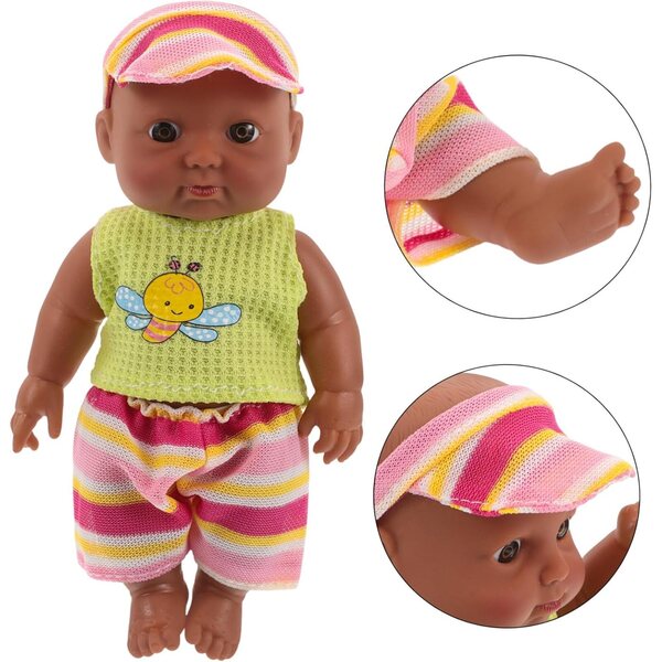 Baby-Geldbörse aus Vinyl mit realistischem Herz, komplett mit afrikanischen Merkmalen, 18 cm