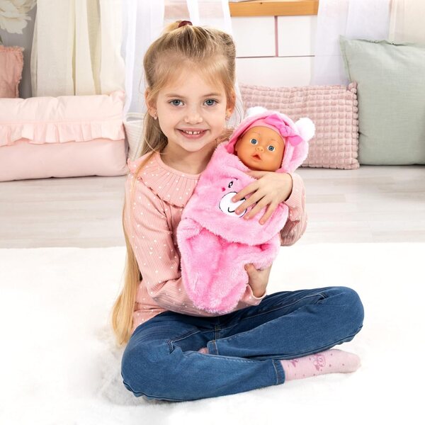 Poupée nouveau-né Bayer Design 35 cm corps souple avec cape pour jeu de rôle pour enfants