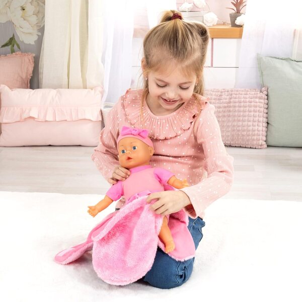 Poupée nouveau-né Bayer Design 35 cm corps souple avec cape pour jeu de rôle pour enfants