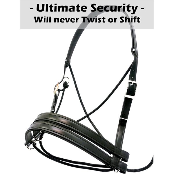 Ultimate Bitless Bridle Black Draft Bitless Bridle para cavalos de trabalho