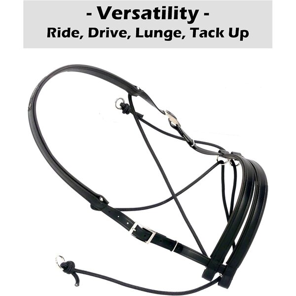 Ultimate Bitless Bridle Black Draft Bitless Bridle para cavalos de trabalho