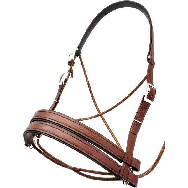 Bitless Ultimate Bridle em marrom para cavalos de tração - conforto e controle natural