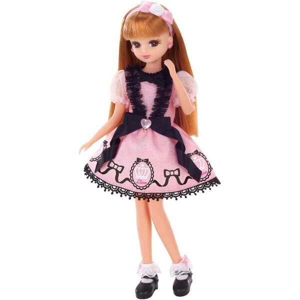 Boneca Rika-Chan LD-10 com vestido rosa original Takara Tomy