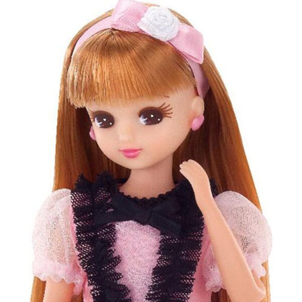 Boneca Rika-Chan LD-10 com vestido rosa original Takara Tomy