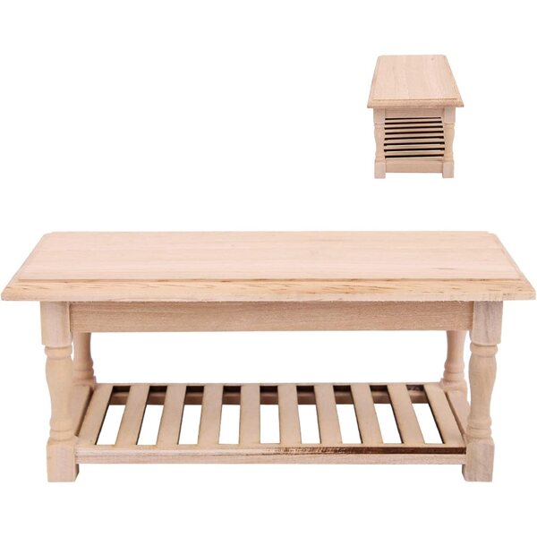 Tavolo da Pranzo Miniatura in Legno Scala 1/12 per Casa delle Bambole Phefop