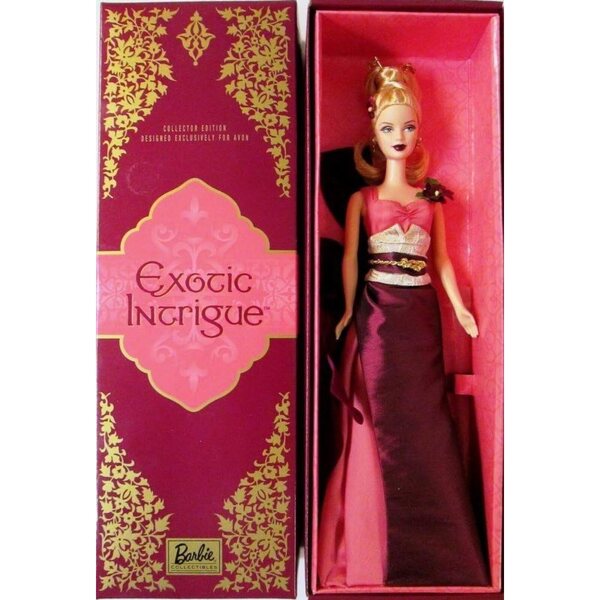 Barbie Exotic Intrigue limitált kiadás 2003 bordó ruhával és arany kiegészítőkkel