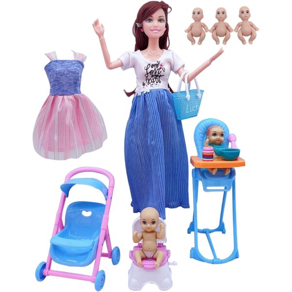 Gestickte bewegliche Muñeca 30 cm mit Bebé en Barriga Infantile Educativo Juguete