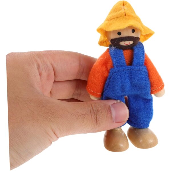 Hemobllo 9 bewegliche Holzfiguren für pädagogisches und narratives Spielen für Kinder