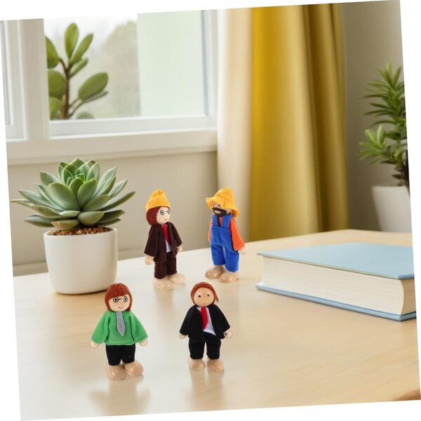 Hemobllo 9 bewegliche Holzfiguren für pädagogisches und narratives Spielen für Kinder