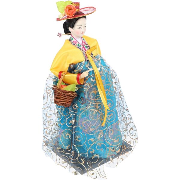 Koreanischer Hanbok Muñeca 30 cm aus traditioneller Leinwand für Dekoration und Geschenk