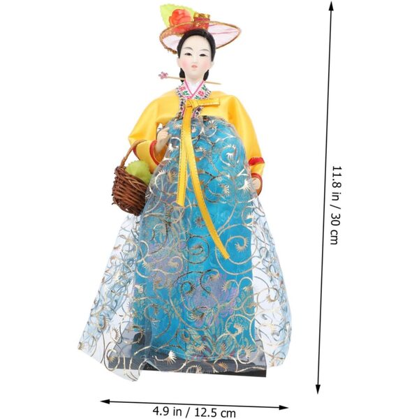 Koreanischer Hanbok Muñeca 30 cm aus traditioneller Leinwand für Dekoration und Geschenk