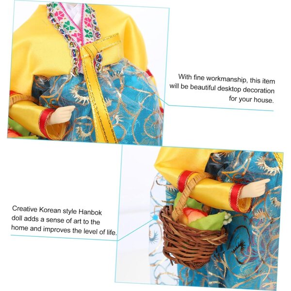 Koreanischer Hanbok Muñeca 30 cm aus traditioneller Leinwand für Dekoration und Geschenk
