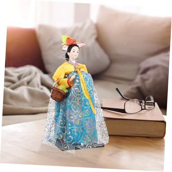 Koreanischer Hanbok Muñeca 30 cm aus traditioneller Leinwand für Dekoration und Geschenk