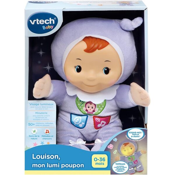 VTech Louison, păpușă interactivă pentru nou-născuți cu melodii și fraze distractive