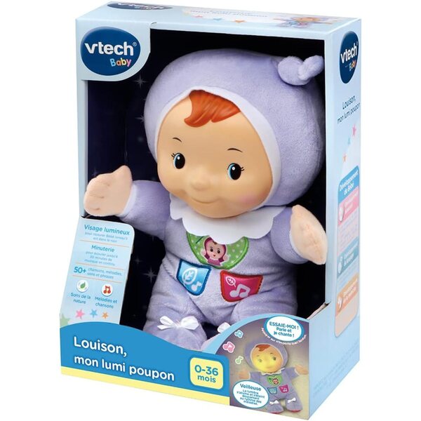 VTech Louison, păpușă interactivă pentru nou-născuți cu melodii și fraze distractive