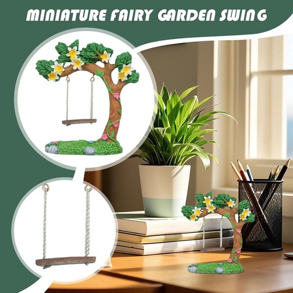 Altalena da Giardino Fatata in Resina Artificiale, Decorazione per Interni ed Esterni