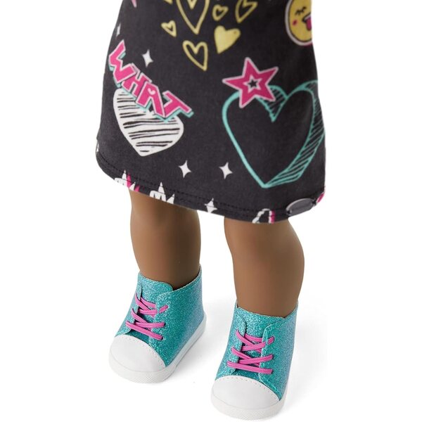 Americká dívka Truly Me Doll 18 palců hnědé oči krátké kudrnaté vlasy