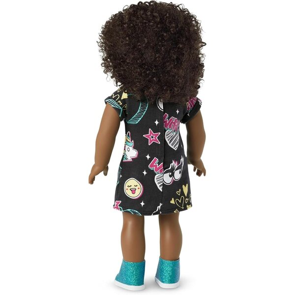 Americká dívka Truly Me Doll 18 palců hnědé oči krátké kudrnaté vlasy