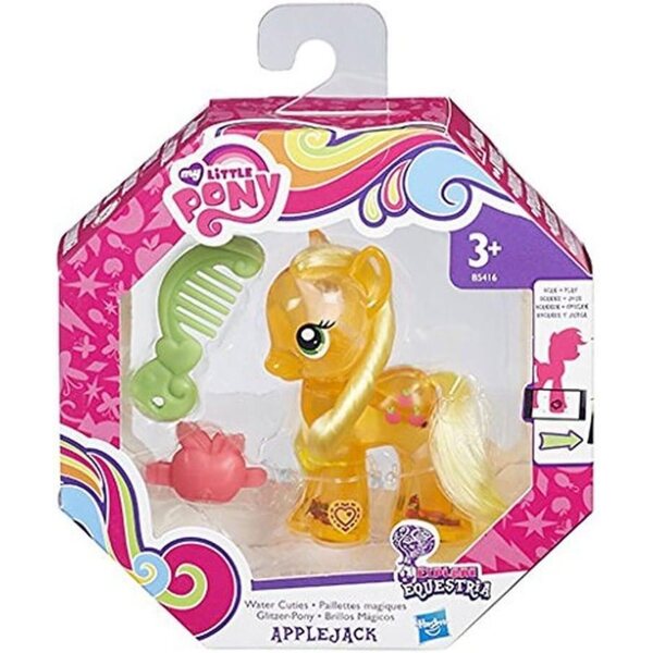 My Little Pony Applejack Water Cuties mit Glitzer und Zubehör für Kinder ab 3 Jahren