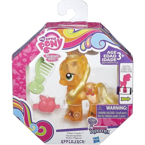 My Little Pony Applejack Water Cuties mit Glitzer und Zubehör für Kinder ab 3 Jahren