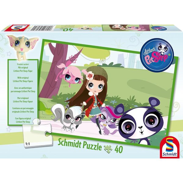 Schmidt Spiele 56062 - Hasbro, Rompecabezas Littlest Pet Shop: Walk to, 40 PC Parque.