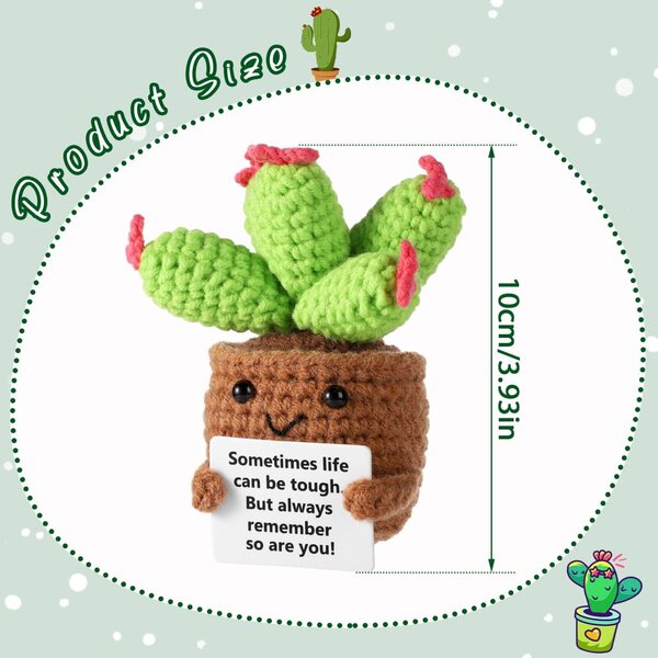 Ξύλινο Ganchillo Muñeca 10x5,5cm - Green Algodón Emocional Gift