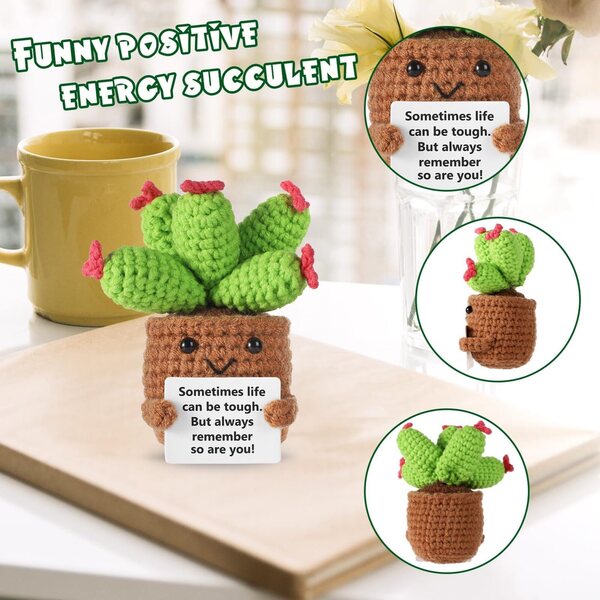 Ξύλινο Ganchillo Muñeca 10x5,5cm - Green Algodón Emocional Gift