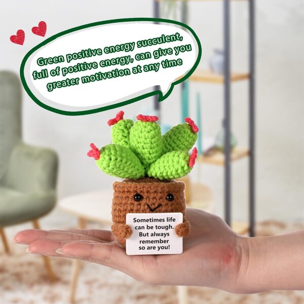 Ξύλινο Ganchillo Muñeca 10x5,5cm - Green Algodón Emocional Gift