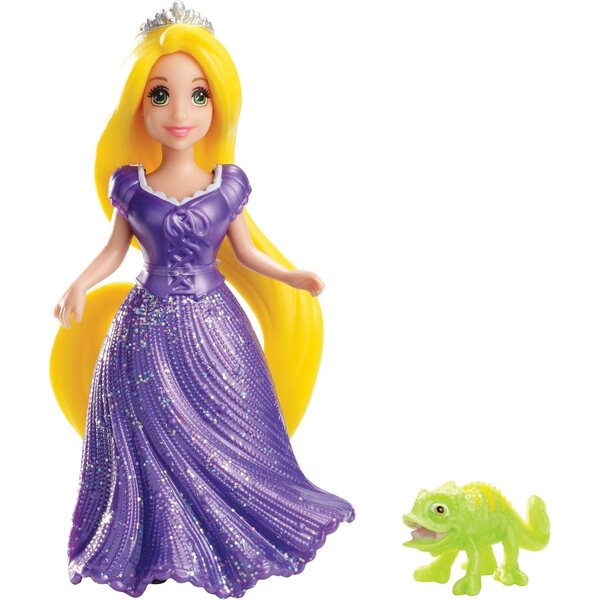 Set prințese Disney Rapunzel și Pascal mini păpuși cu rochie MagiClip