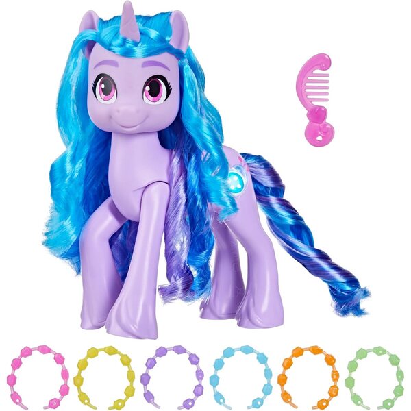 My Little Pony Izzy Moonbow 20+ réactions avec musique, lumières et accessoires pour enfants