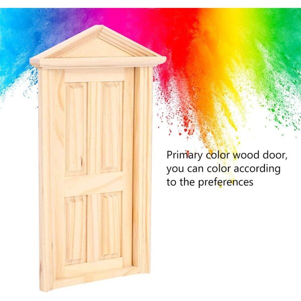 Porta in Legno Miniatura per Casa delle Bambole 1:12, Personalizzabile e Realistica