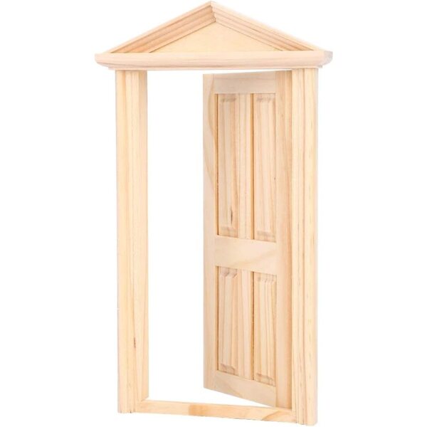 Porta in Legno Miniatura per Casa delle Bambole 1:12, Personalizzabile e Realistica