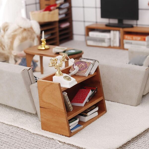 1/12 Miniatur-Holzschrank für Puppenhaus-Organizer-Zubehör OB11