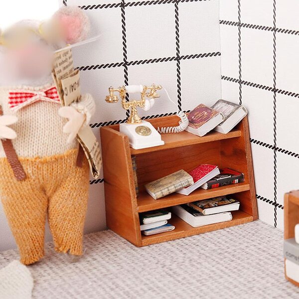 1/12 Miniatur-Holzschrank für Puppenhaus-Organizer-Zubehör OB11