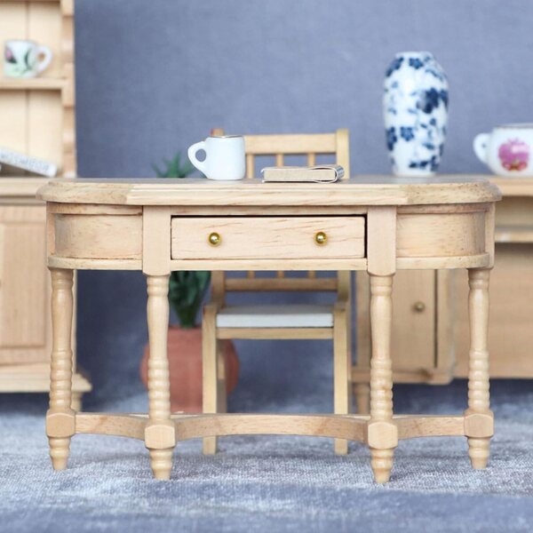 1/12 Miniatur-Holzschreibtisch mit aufklappbarer Schublade für Tmboryuu-Puppenhäuser