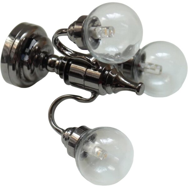 Lampadario Miniatura per Casa delle Bambole in Metallo con Luci LED - 4,8 cm