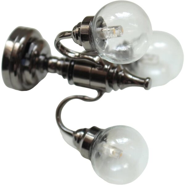 Lampadario Miniatura per Casa delle Bambole in Metallo con Luci LED - 4,8 cm