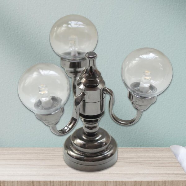 Lampadario Miniatura per Casa delle Bambole in Metallo con Luci LED - 4,8 cm