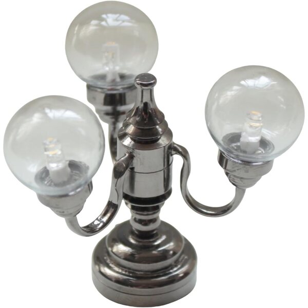 Lampadario Miniatura per Casa delle Bambole in Metallo con Luci LED - 4,8 cm