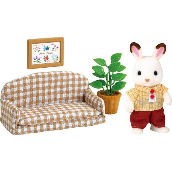 Wohnzimmermöbel-Set „Papa mit Schokoladenhase“ von Sylvanian Families – Original Japan