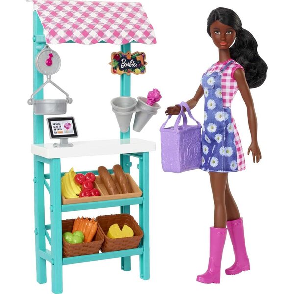 Suq tal-Bidwi Barbie b'Aċċessorji: Pupa, Frott u Ħxejjex 11.5 pulzier