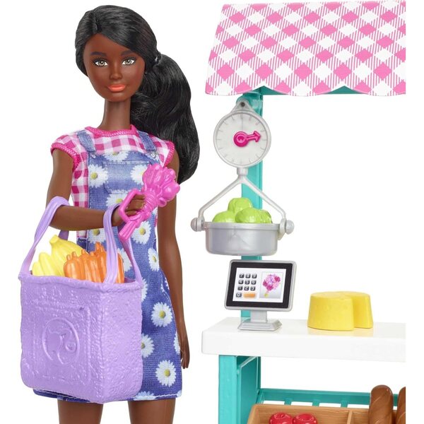 Barbie Mercato Agricolo con Accessori: Bambola, Frutta e Verdura 11,5 pollici