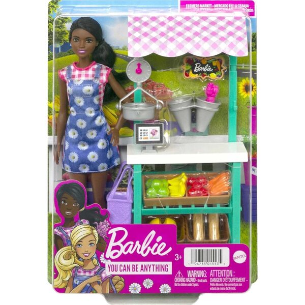 Barbie Mercato Agricolo con Accessori: Bambola, Frutta e Verdura 11,5 pollici