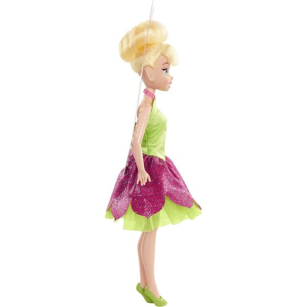 Disney Fairies Tinkerbell pop met groene en roze glitterjurk 23 cm