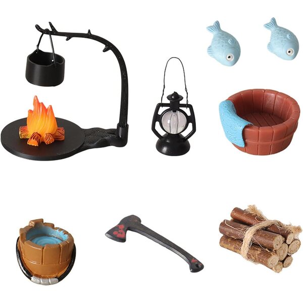 1/12 Brennholz-Miniaturset für Puppenhäuser und Camping-Dioramen